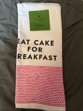 kate spade‎ White, Black & Pink 'Eat Cake For Breakfast' Kitchen Towel